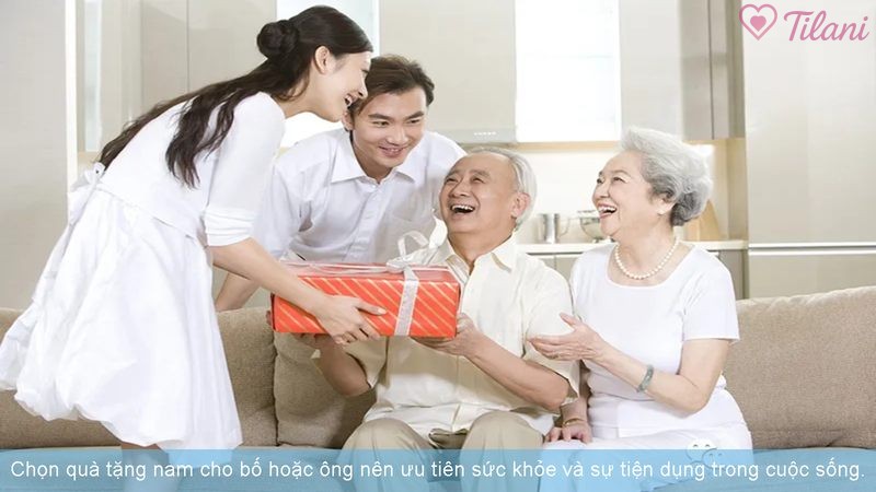Chọn quà tặng nam cho bố hoặc ông nên ưu tiên sức khỏe và sự tiện dụng trong cuộc sống.