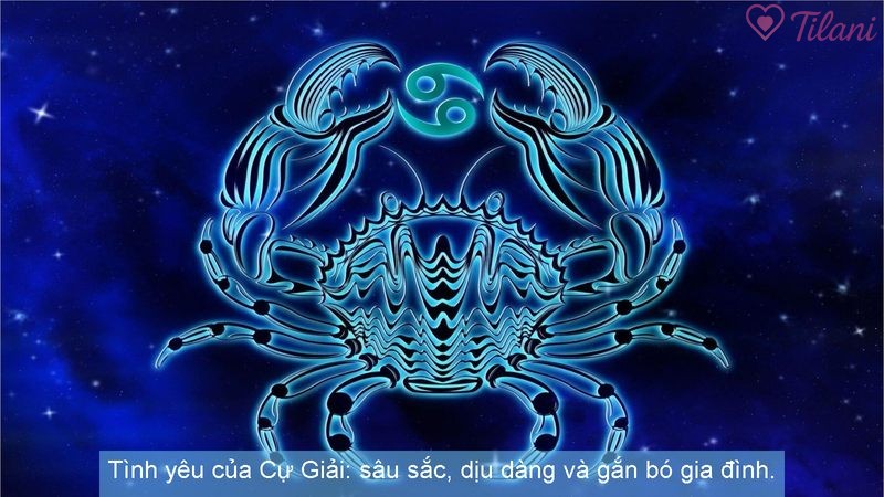 Tình yêu của Cự Giải: sâu sắc, dịu dàng và gắn bó gia đình.